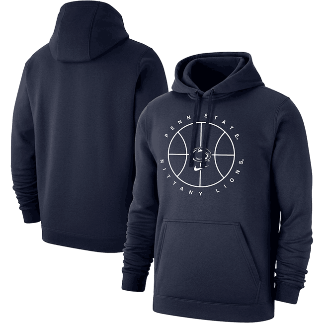 Men's Penn State Nittany Lions Navy Basketball Icon Club Fleece Pullover Hoodie Men's Penn State Nittany Lions Navy Basketball Icon Club Fleece Pullover Hoodie